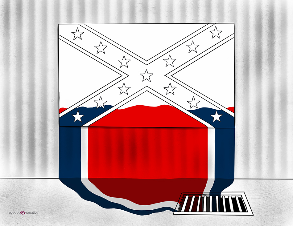 Confederate flag draining of its color
